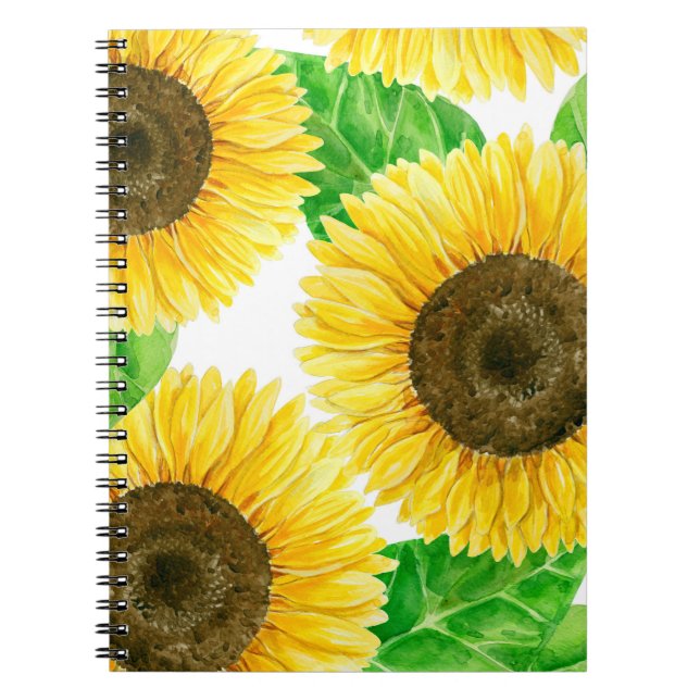 Sonnenblumen Aquarell Notizblock (Vorderseite)