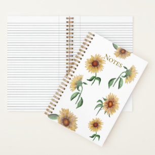 Sonnenblumen-Aquarell-Notizbuch Notizbuch