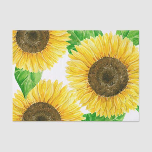 Sonnenblumen Aquarell Seidenpapier (Vorderseite)