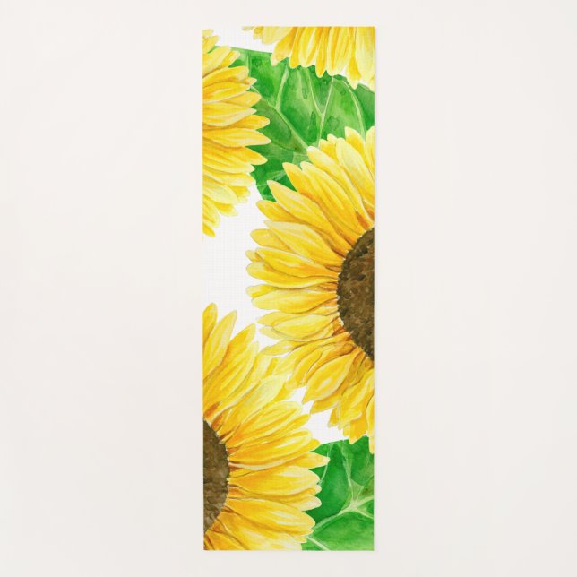 Sonnenblumen Aquarell Yogamatte (Vorderseite)