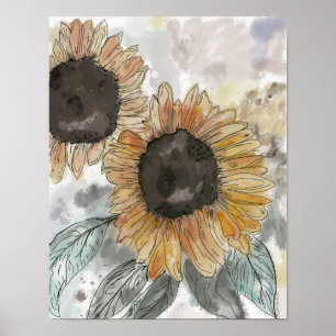 Sonnenblumen Aquarellbilder Poster