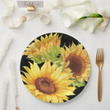 Sonnenblumen Aquarellfarben Blume Gelbes Schwarzes