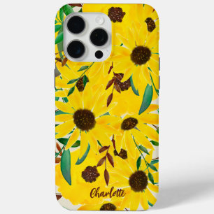 Sonnenblumen Aquarellgelbe Florals Personalisiert Case-Mate iPhone Hülle