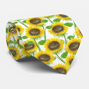 Sonnenblumen Aquarellmuster Krawatte