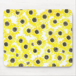 Sonnenblumen Aquarellmuster Mousepad