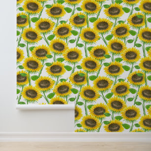 Sonnenblumen-Aquarellmuster Tapete