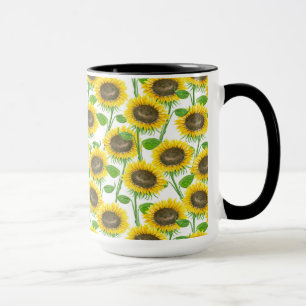 Sonnenblumen Aquarellmuster Tasse