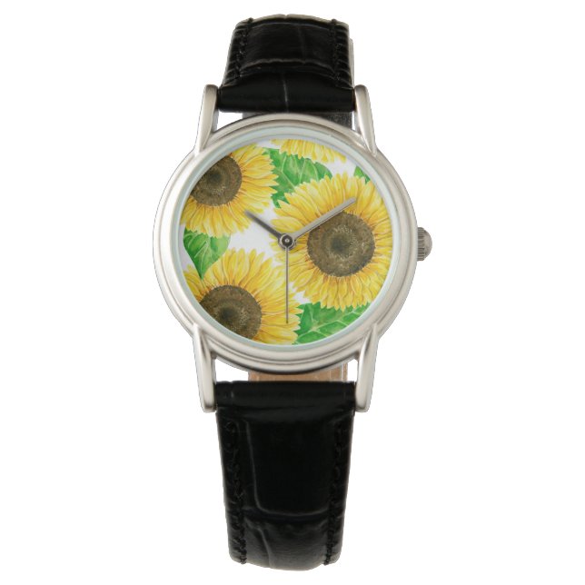 Sonnenblumen Armbanduhr (Vorderseite)