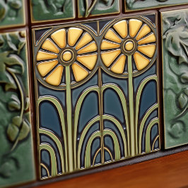 Sonnenblumen Art Deco Blumengestalt Jugendstil Fliese