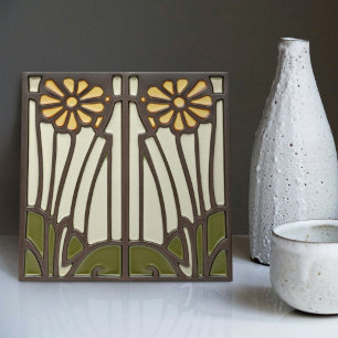 Sonnenblumen Art Deco Florale Wanddekoration Art N Fliese