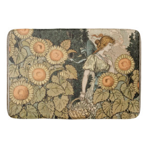 Sonnenblumen Art Nouveau Garden Badematte