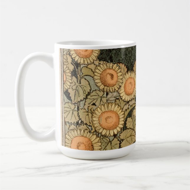 Sonnenblumen Art Nouveau Garden Kaffeetasse (Links)