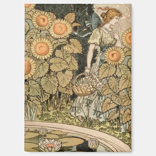 Sonnenblumen Art Nouveau Garden Magnet (Vorderseite)