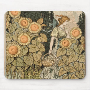 Sonnenblumen Art Nouveau Garden Mousepad
