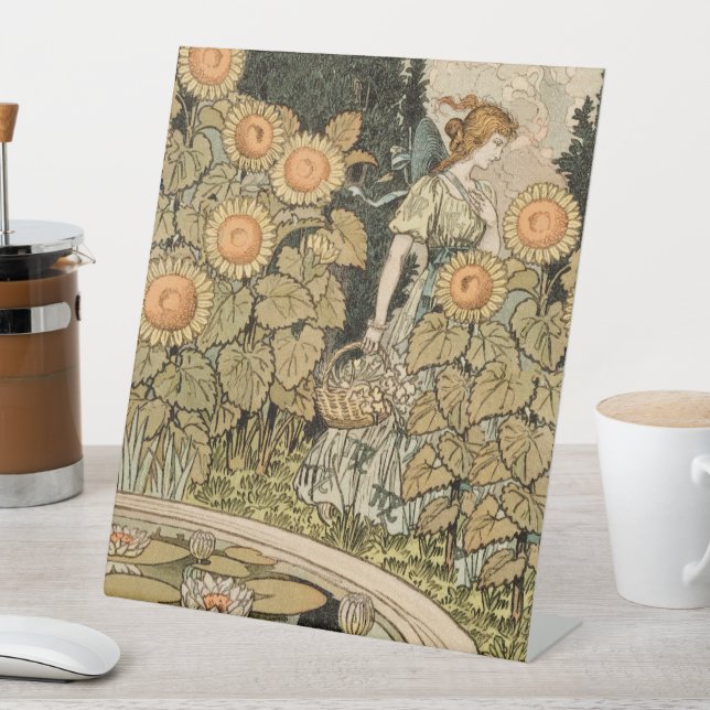 Sonnenblumen Art Nouveau Garden Sockelschild (In Situ)