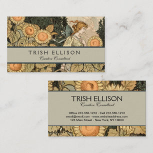Sonnenblumen Art Nouveau Garden Visitenkarte