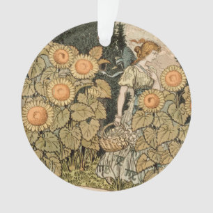 Sonnenblumen Art Nouveau Garten Grasset Frau Ornament