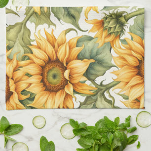 Sonnenblumen Art Pattern Design Geschirrtuch