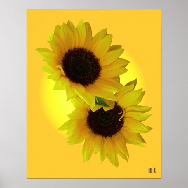Sonnenblumen Art Printing Schöne Blume Drucken Poster (Vorne)