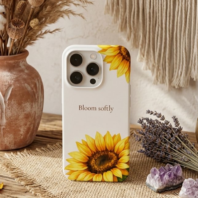 Sonnenblumen-Ästhetik Minimal Moderne Virale Anpas iPhone Hülle (Von Creator hochgeladen)