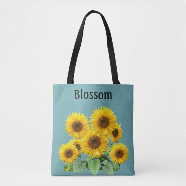 Sonnenblumen auf Aquamarinen (Vorderseite)