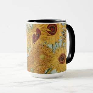 Sonnenblumen (auf blau)-Vincent van Gogh Small Tasse