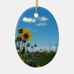 Sonnenblumen auf Blue Sky Keramikornament