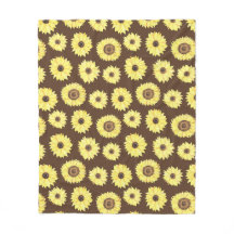 Sonnenblumen auf braunem Hintergrund Fleece Blanke