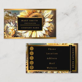 Sonnenblumen auf der Dachterrasse Moderne Kunst Sa Visitenkarte