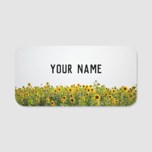 Sonnenblumen auf einem Feld Namensschild