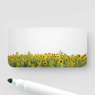 Sonnenblumen auf einem Feld Namensschild