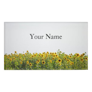 Sonnenblumen auf einem Gebiet Namenschild