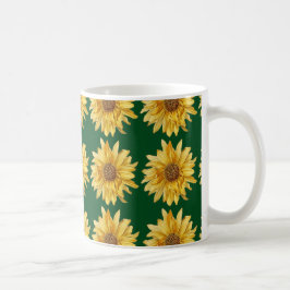 Sonnenblumen auf einem grünen Feld - Sommer Tasse