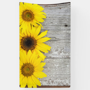 Sonnenblumen auf einem Tisch Banner