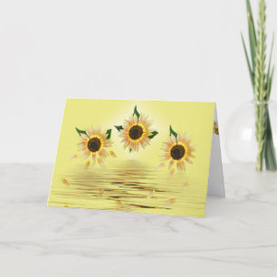 Sonnenblumen auf Gelb mit Wasserpfeifen Karte