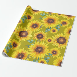 Sonnenblumen auf gelbem Hintergrund Geschenkpapier