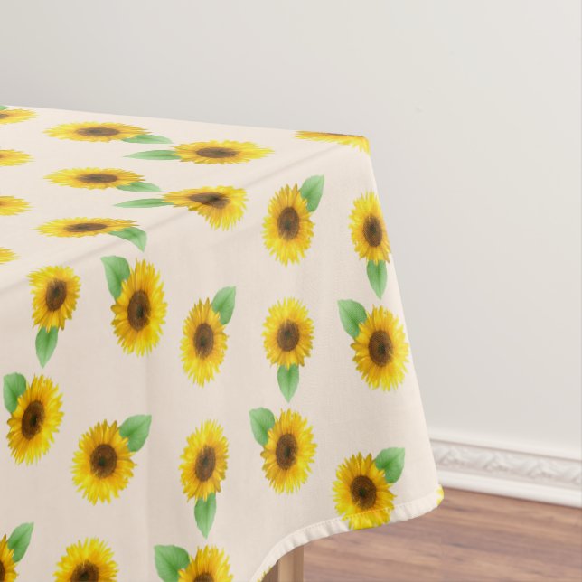 Sonnenblumen auf hellbeige tischdecke (Beispiel)