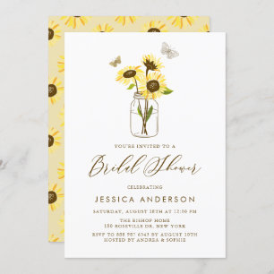 Sonnenblumen auf Mason Jar Summer Brautparty Einladung