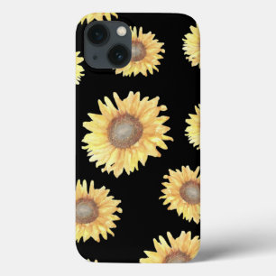 Sonnenblumen auf Schwarz Case-Mate iPhone Hülle