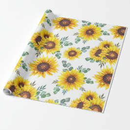 Sonnenblumen auf weißem Hintergrund Geschenkpapier