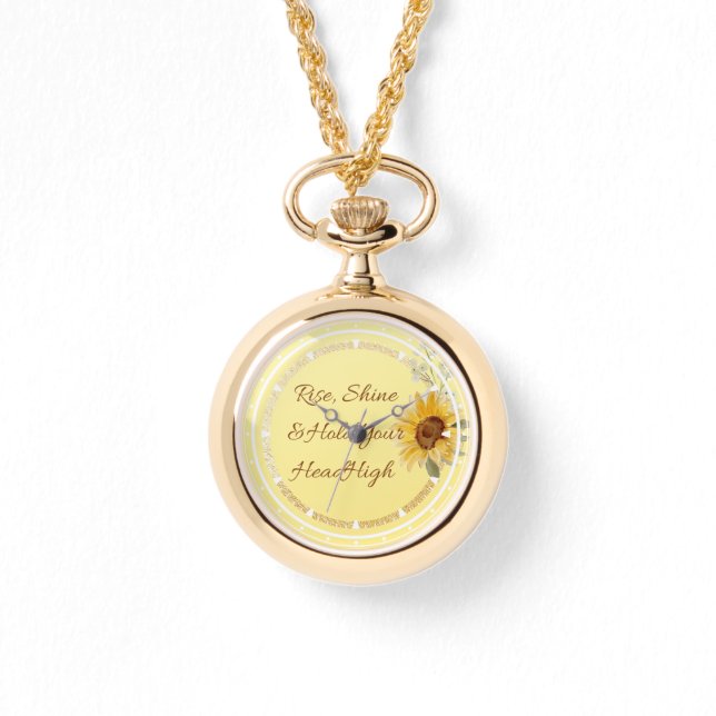 Sonnenblumen - aufgehen, schwinden und den Kopf ho Armbanduhr (Vorderseite)