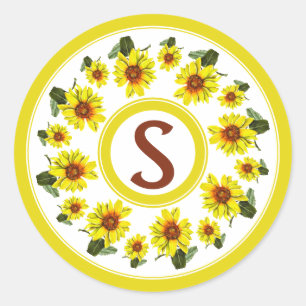 Sonnenblumen-Aufkleber Runder Aufkleber