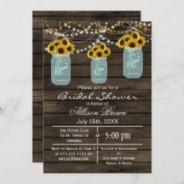 Sonnenblumen aus Barnholz, Marmelade rustikales Br Einladung