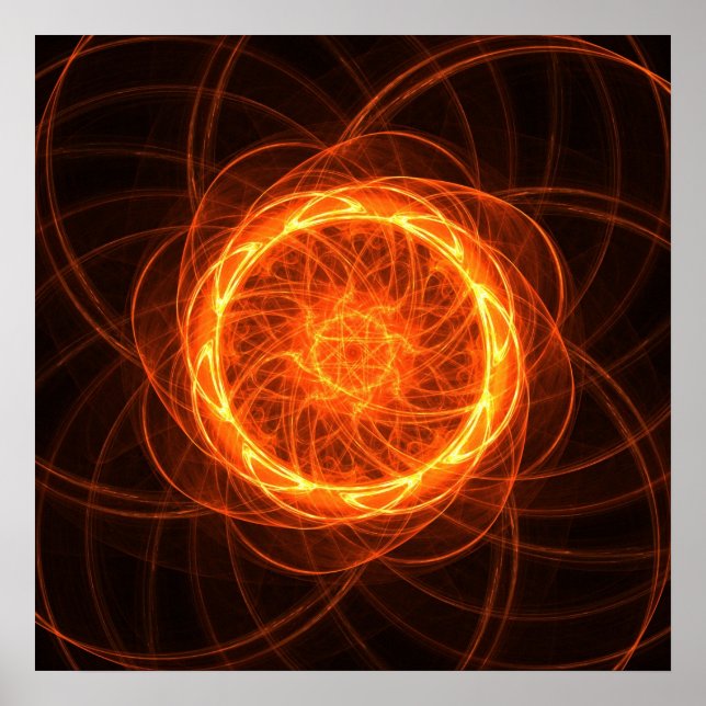 Sonnenblumen aus Fraktal - Plakat (Vorne)