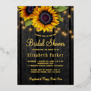 Sonnenblumen aus Gold-Drehbuch, Brautparty aus Hol Folieneinladung