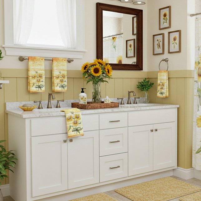Sonnenblumen aus Holz Badhandtuch Set (Von Creator hochgeladen)