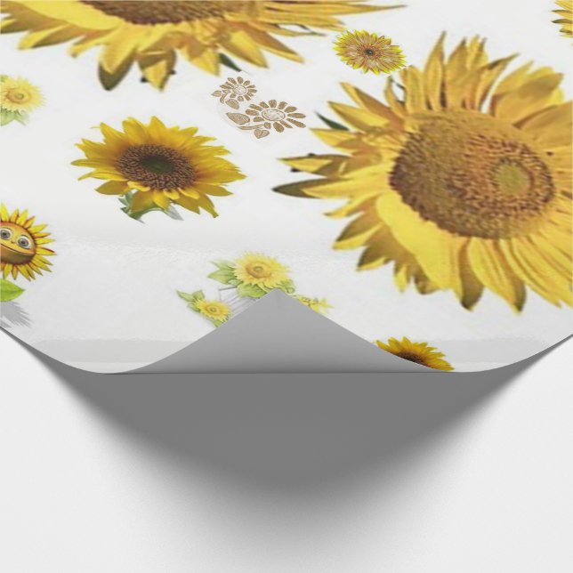 Sonnenblumen aus Papier Geschenkpapier (Ecke)