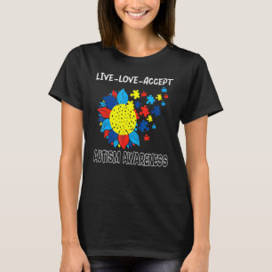 Sonnenblumen Autismus Bewusstsein Live und Liebe A T-Shirt