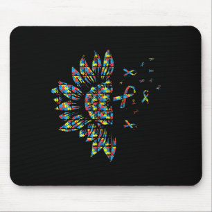 Sonnenblumen Autismus Puzzle Piece Ribbon Coole Au Mousepad
