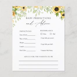 Sonnenblumen Baby Advice and Predictions Card